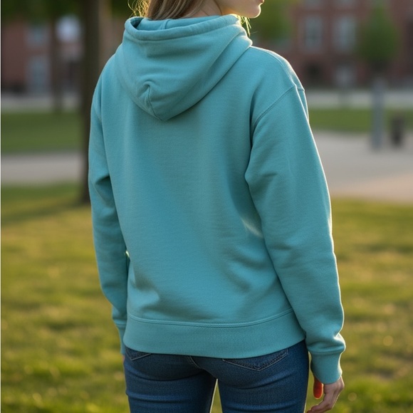 Woman’s Champion Teal Athletic Hoodie - Picture 4 of 7